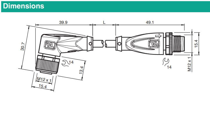 Encontraproduto.com.br - Cabo Conex?o M12 0,3M 1-W-E8-OR03M-PUR-A-V1-G PEPPERL FUCHS