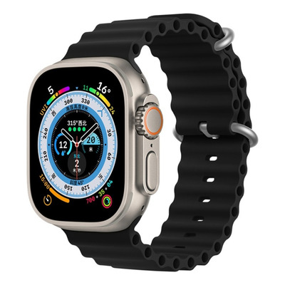 Pulseira Oceano Para Smartwatch Apple Watch 42/44/45/49mm Cor Preto