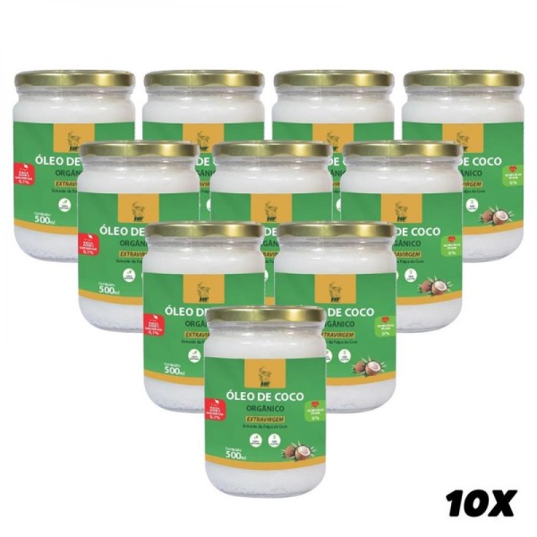 10x Oleo de Coco 500ml Extravirgem Hidrata Cabelo Pele