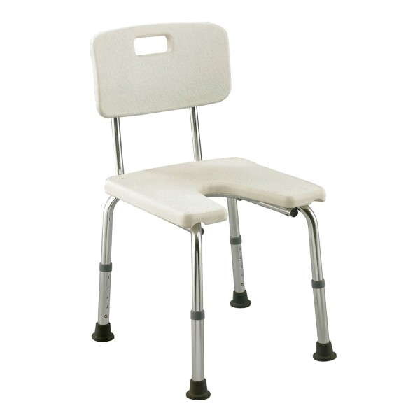 Encontraproduto.com.br - Cadeira de Banho com Encosto e Abertura Frontal Zimedical