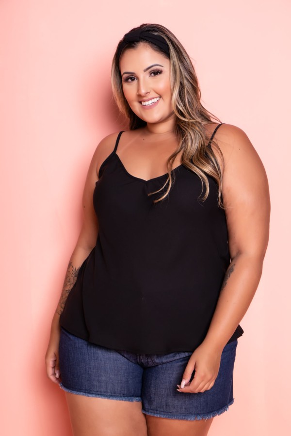 Encontraproduto.com.br - Regata Safira Black Plus Size