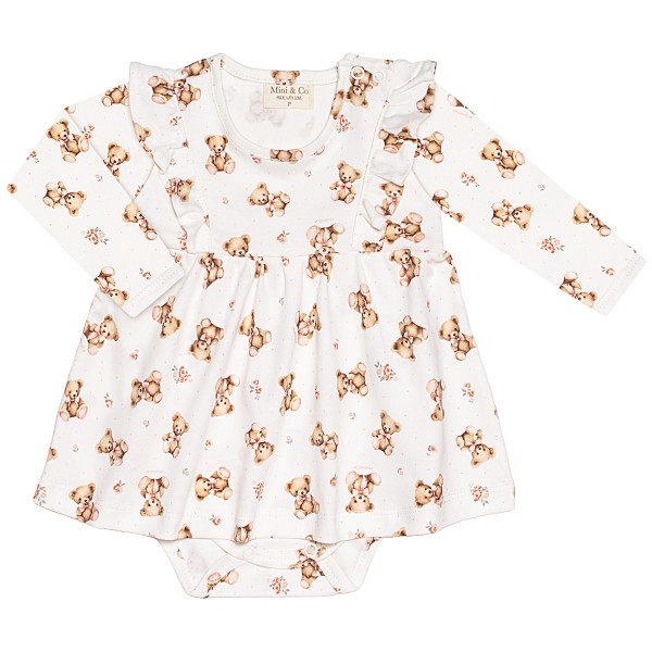 Encontraproduto.com.br - Vestido longo para bebê em algodão egípcio Ursa Floral - Mini & Co.