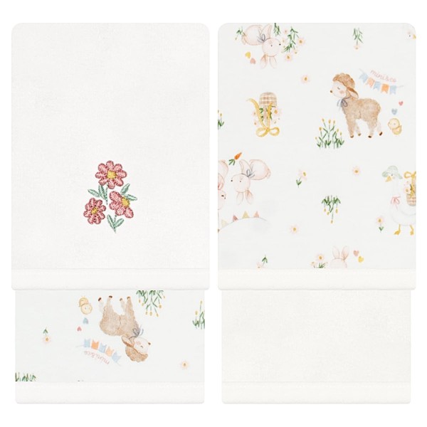 Encontraproduto.com.br - Kit com 2 toalhinhas de boca atoalhadas Delicate - Mini & Co.