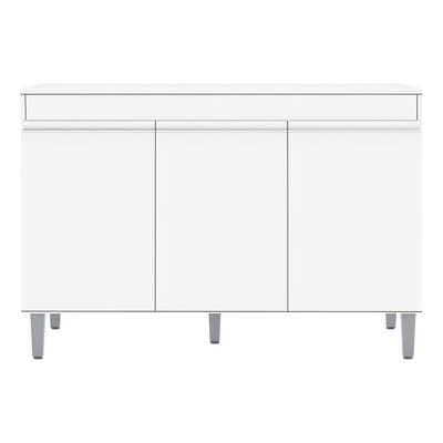 Encontraproduto.com.br - Balcão Gabinete De Pia Sem Tampo 120Cm 3 Portas Manu Cinza Fosco - Ajl Móveis