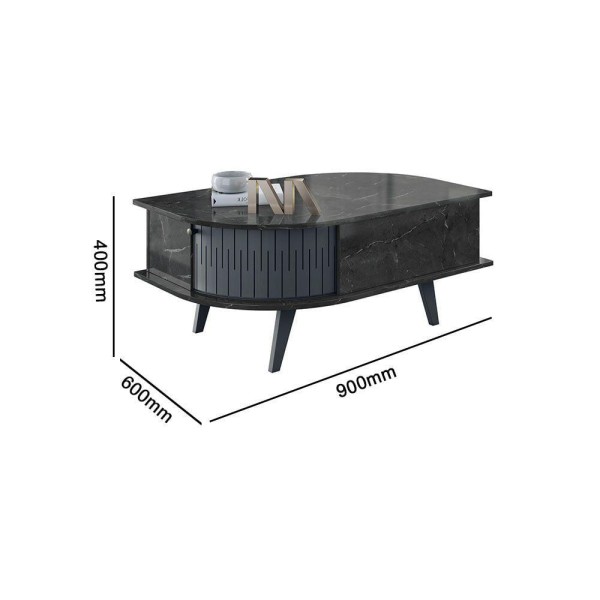 Encontraproduto.com.br - Conjunto Aparador Estoril Com Mesa De Centro Indianápolis Madetec Cor Calacata-off White