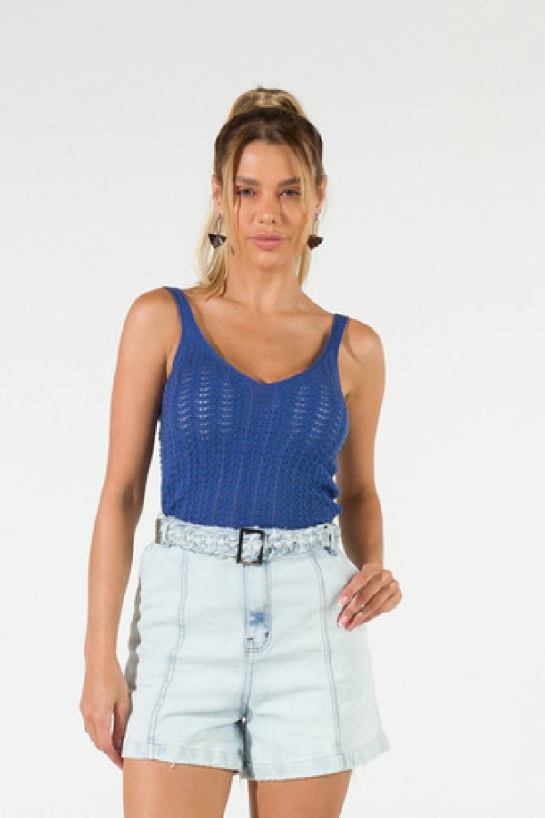 Encontraproduto.com.br - Blusa Regata Tricô Modal Trabalhada Verão Carlan
