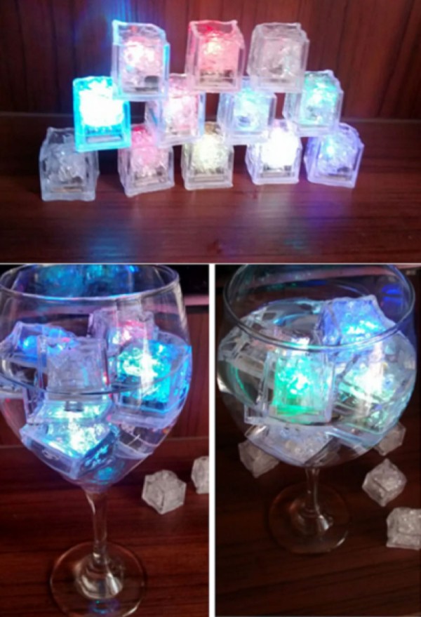 Encontraproduto.com.br - Gelo Led Pisca Colorido  Decorar Drinks  - Kit C/ 30 Cubos