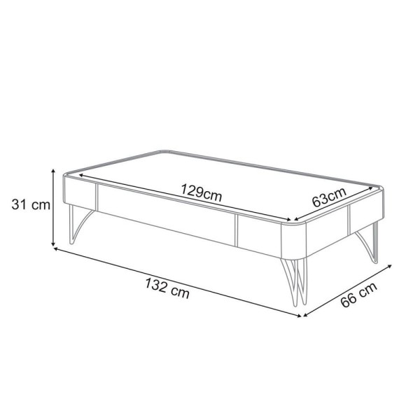 Encontraproduto.com.br - Kit Mesa De Centro Retangular Cadente E Aparador Para Sala De Estar Vivianne Verde Pistache-freijó