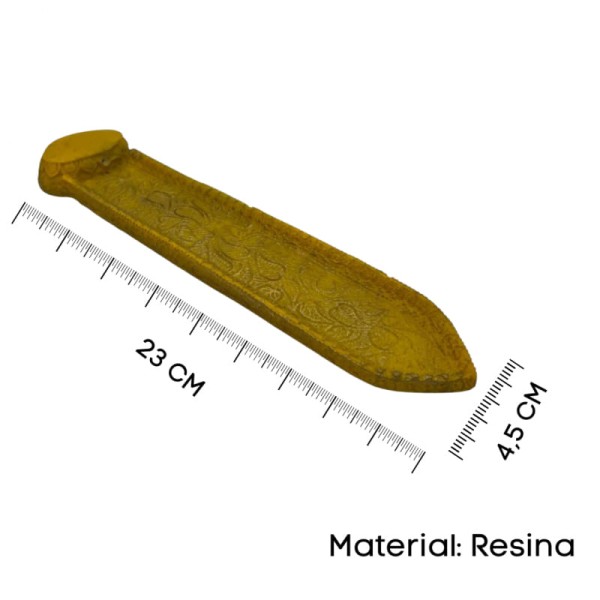 Encontraproduto.com.br - Incensário Régua 23 cm Universal Amarelo com Dourado