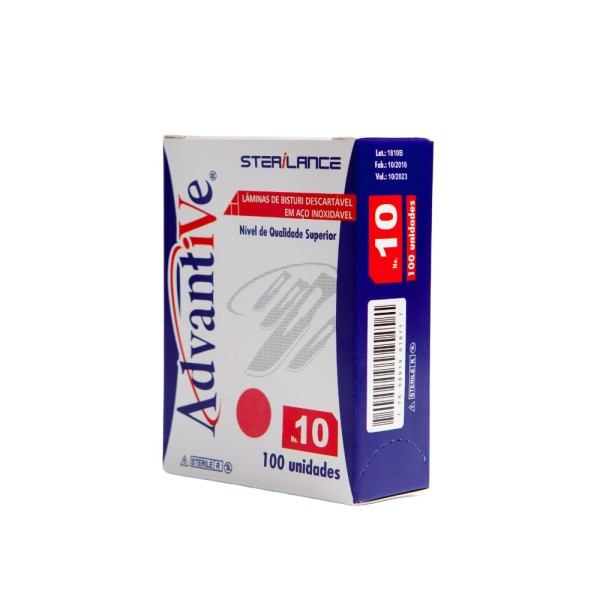 Encontraproduto.com.br - Lâmina Bisturi Aço Inox N° 10 - Caixa com 100 unidades
