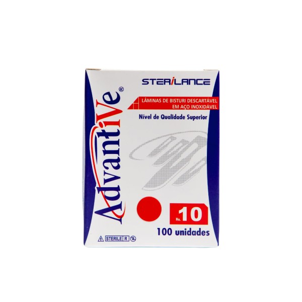 Encontraproduto.com.br - Lâmina Bisturi Aço Inox N° 10 - Caixa com 100 unidades