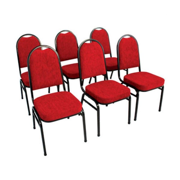 Kit 6 Cadeiras Empilháveis Para Auditórios Hotel Vermelho