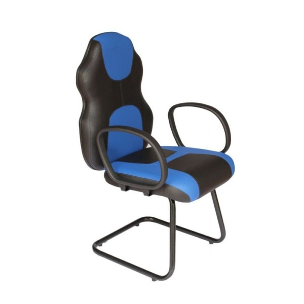 Encontraproduto.com.br - Cadeira Gamer Base Fixa Com Braço Gamer Racing Azul