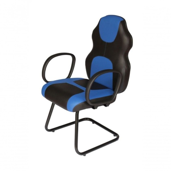 Encontraproduto.com.br - Cadeira Gamer Base Fixa Com Braço Gamer Racing Azul