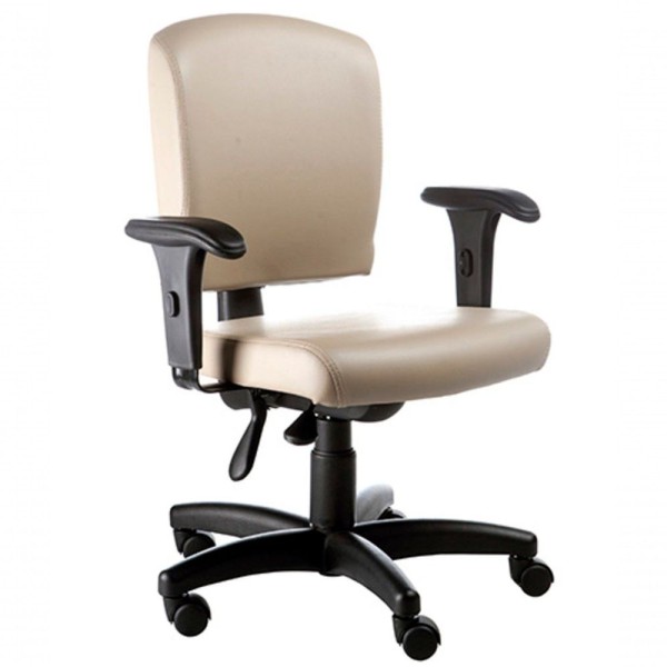 Encontraproduto.com.br - Cadeira Executiva Luxuosa Com Braços Fixos Linha Alpha Bege
