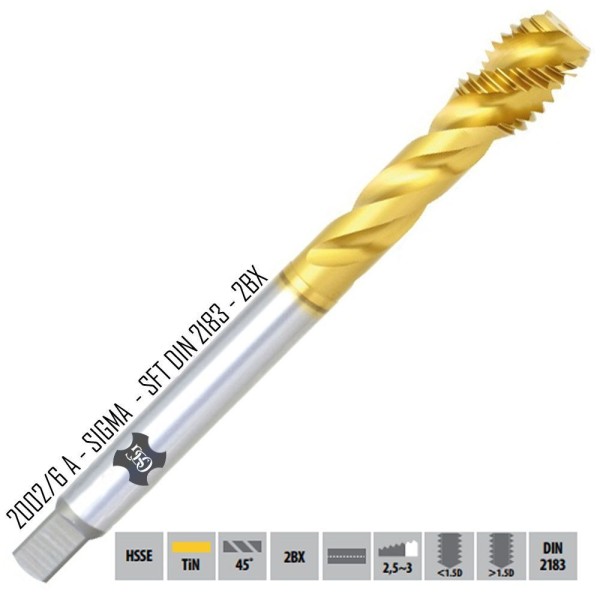 Encontraproduto.com.br - Macho Para Máquina Hsse Unc 1/2 X 13 Din 2183 Tin - 2002/6 Sigma Sft - Osg
