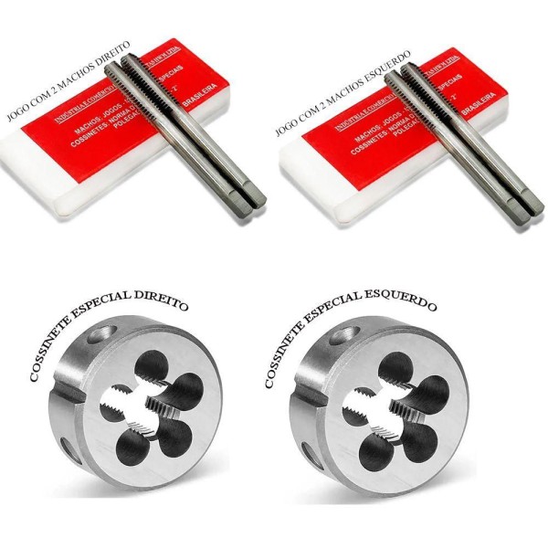Encontraproduto.com.br - Jogo De Macho + Cossinete Hss M11 X 1,25 Dir./esq. 4 Pçs