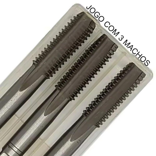Encontraproduto.com.br - Jogo De Macho Manual Aço Liga Ws - M18 X 2,5 + Calibrador Rosca 52 Lâminas