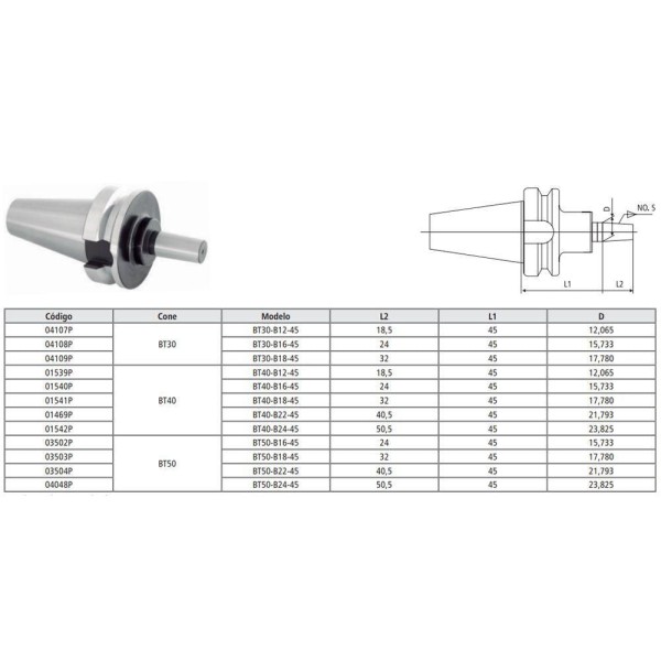 Encontraproduto.com.br - Haste Para Mandril Modelo Bt40 - B24 - 45 - Mas 403 Bt