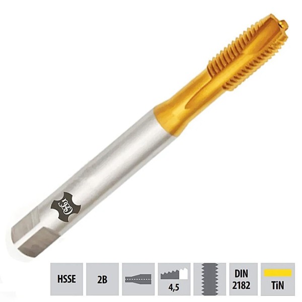 Macho Para Máquina Hsse Unc N°12 (7/32) X 24 Pot 280/1 - Din 2182 Tin - Osg