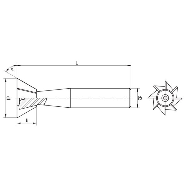 Encontraproduto.com.br - Fresa Rabo De Andorinha - 60º Med. 3/4 X 7 X 54 X 38