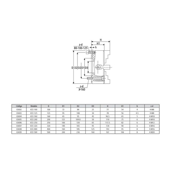 Encontraproduto.com.br - Placa Para Torno Med. 500mm/20