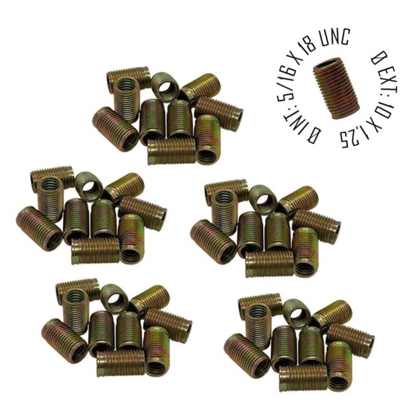 Encontraproduto.com.br - Rosca Postiça Bucha Roscada - 5/16x18 - M10x1,25 - 50 Pçs