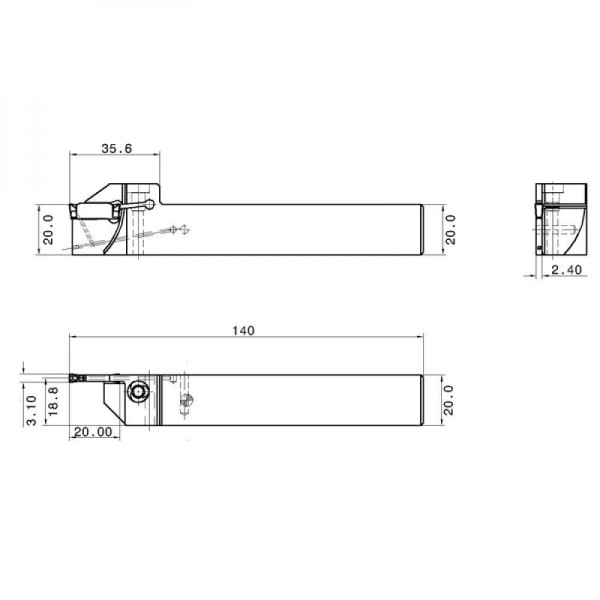 Encontraproduto.com.br - Suporte Para Bedame Esquerdo 20x20 - Dgtl-20b-3d40 - Dgn 3mm