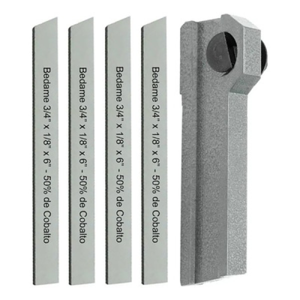 Encontraproduto.com.br - Bedame 3/4 X 1/8 X 6 50% Cobalto + Porta Bedame 3/4 - 4 Pçs