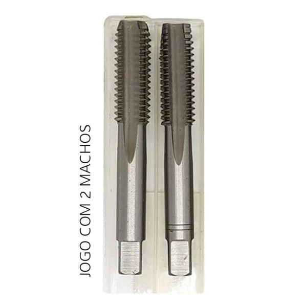 Encontraproduto.com.br - Jogo De Macho Manual Aço Liga - Mf18 X 1,5 + Broca 16,5mm