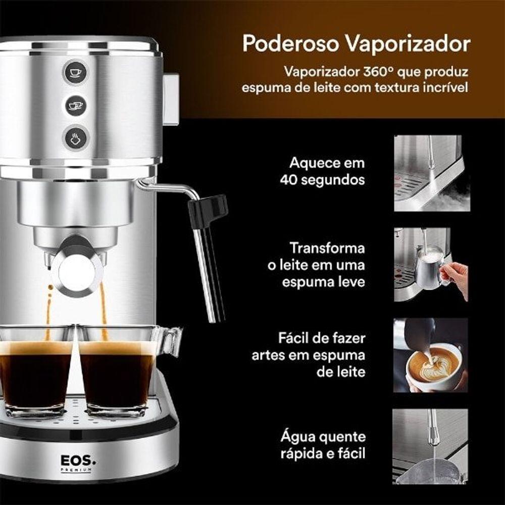 Encontraproduto.com.br - Cafeteira Espresso Latte Italiana 3 Em 1 Eos 19 Bar 220v Inox
