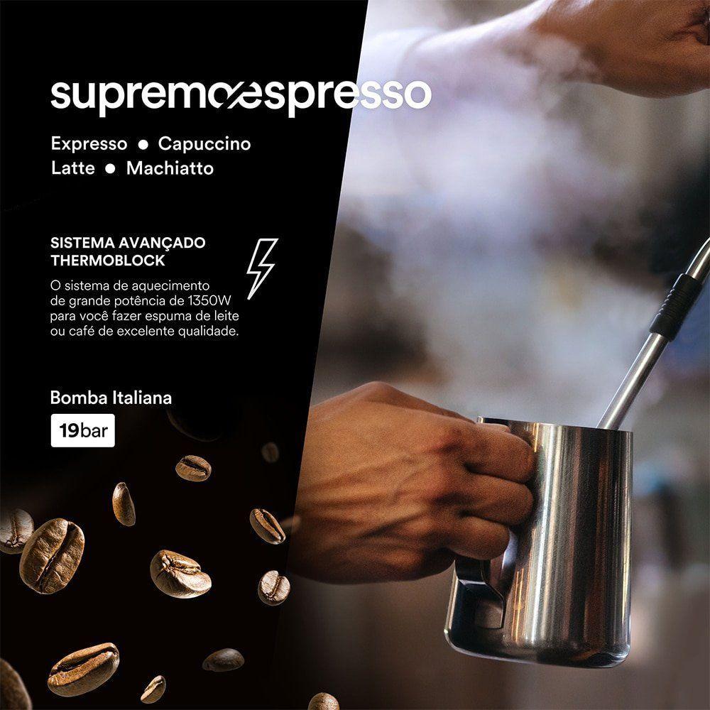 Encontraproduto.com.br - Cafeteira Espresso Latte Italiana 3 Em 1 Eos 19 Bar 220v Inox