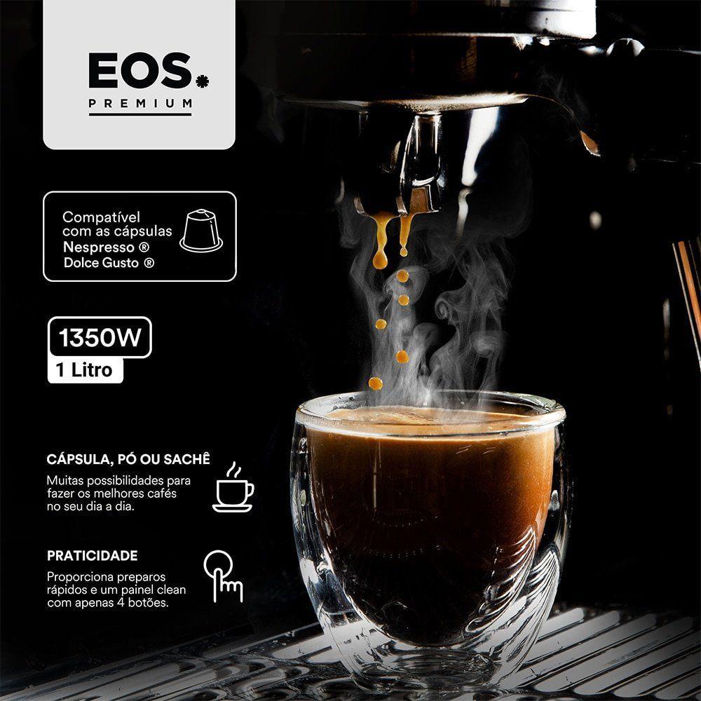 Encontraproduto.com.br - Cafeteira Espresso Latte Italiana 3 Em 1 Eos 19 Bar 220v Inox