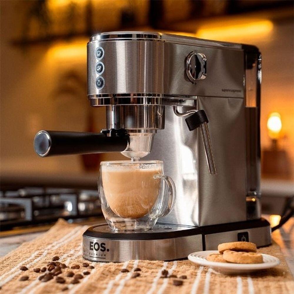 Encontraproduto.com.br - Cafeteira Espresso Latte Italiana 3 Em 1 Eos 19 Bar 220v Inox