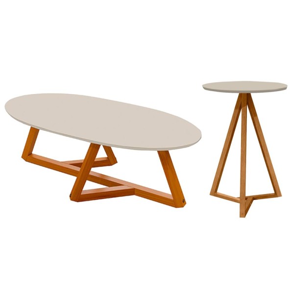 Encontraproduto.com.br - Mesa De Centro e Lateral C86X13 Tebar