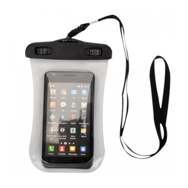 Encontraproduto.com.br - Capa Bolsa Impermeável 2 Travas Telefone Móvel Tablet Câmera Fotográfica Cor:preto
