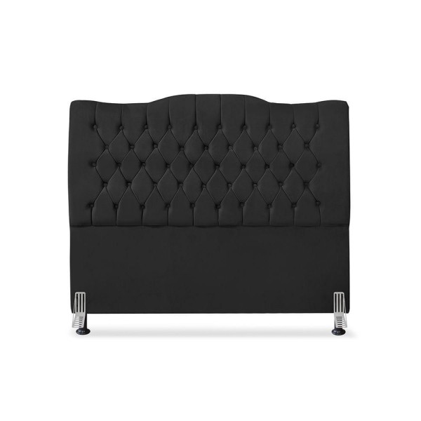 Encontraproduto.com.br - Cabeceira Queen Estofada Dunas - Veludo Preto