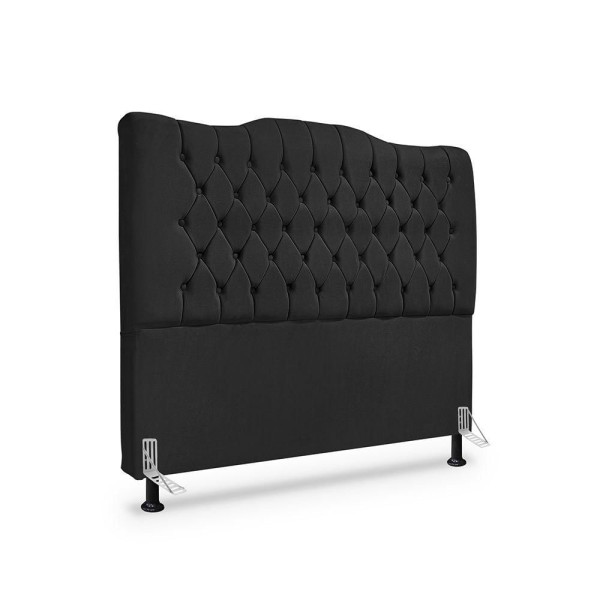 Encontraproduto.com.br - Cabeceira Queen Estofada Dunas - Veludo Preto