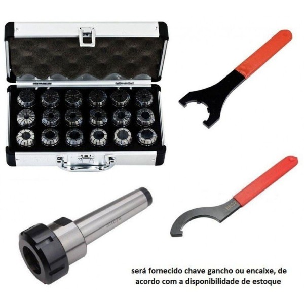Kit Jogo Pinças Er32 Cone Morse 4 Chave