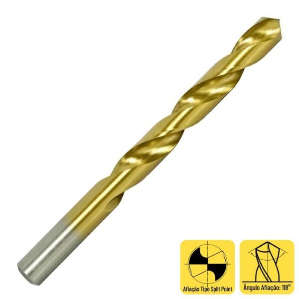 Encontraproduto.com.br - Broca Haste Paralela Com TitÃ¢nio - Med. 6,8 Mm - Din 338n