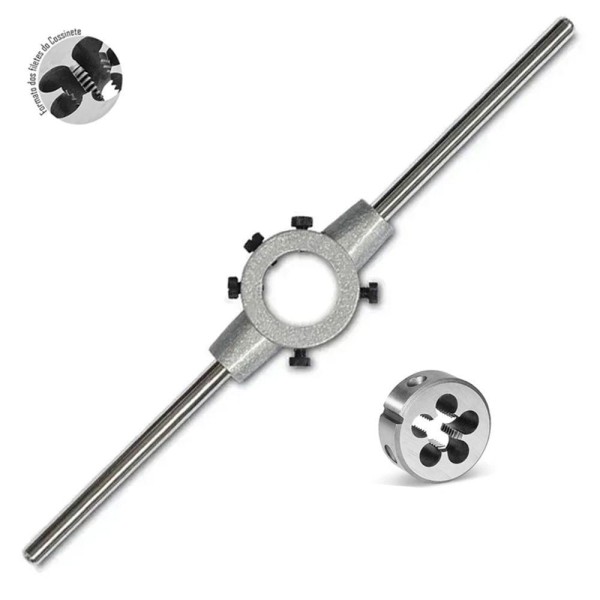 Kit Cossinete Aço Liga - M12 X 1,25 E Porta Cossinete 1.1/2