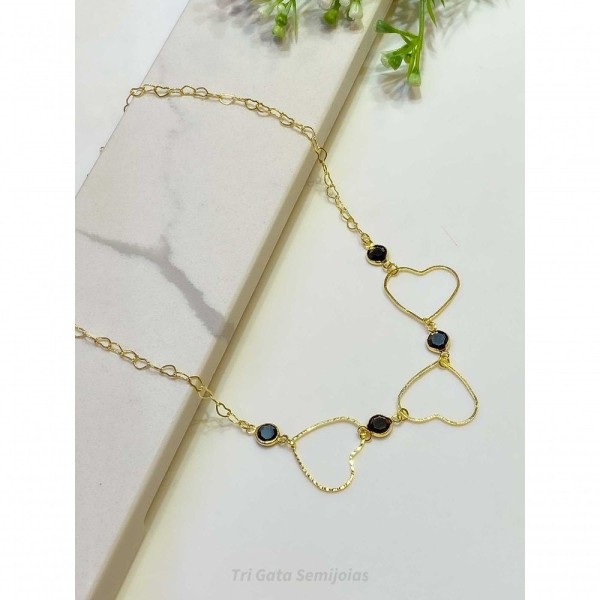 Encontraproduto.com.br - Colar Coração Triplo