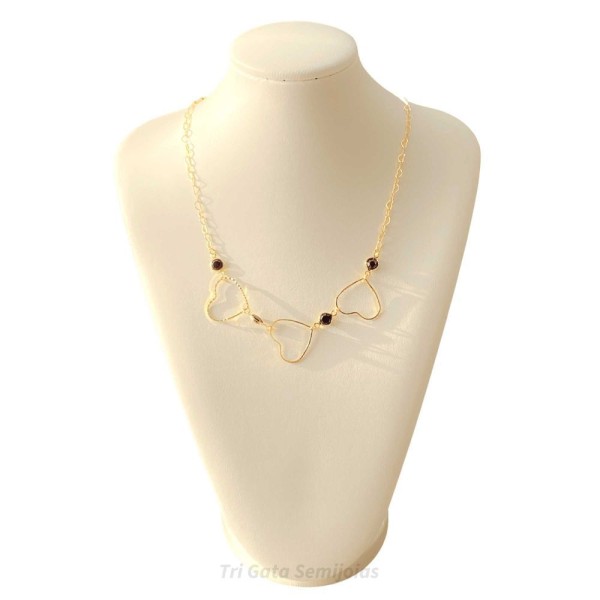Encontraproduto.com.br - Colar Coração Triplo