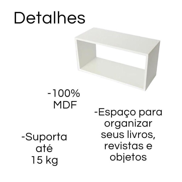 Encontraproduto.com.br - Nicho Retangular Decorativo 60 Cm Mdf Branco