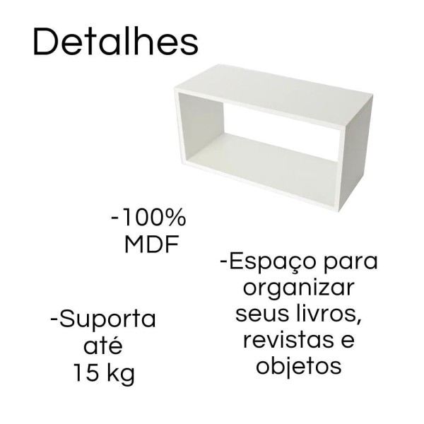 Encontraproduto.com.br - Nicho Retangular Decorativo 60 Cm Mdf Branco
