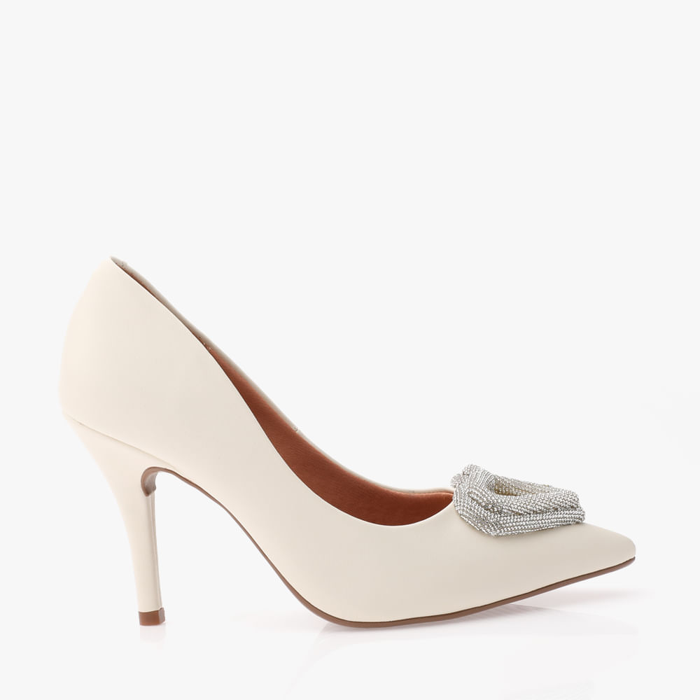 Encontraproduto.com.br - Scarpin Com Coração De Strass Feminino