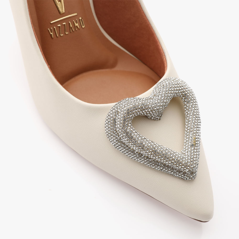 Encontraproduto.com.br - Scarpin Com Coração De Strass Feminino