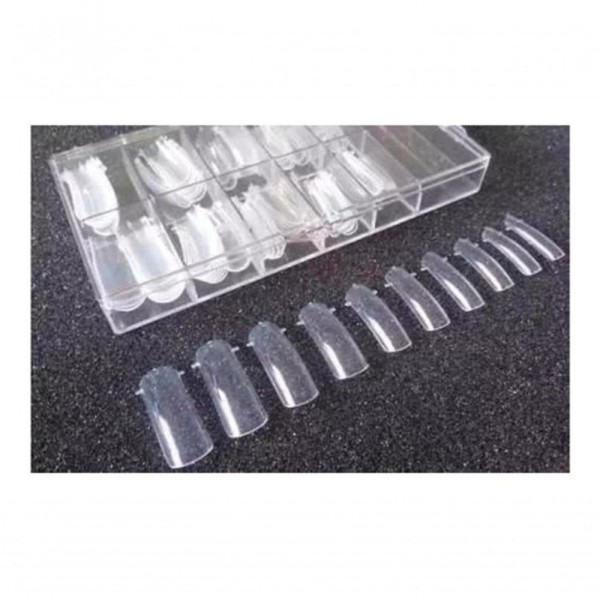 Encontraproduto.com.br - Kit 100 Molde Unhas Porcelana Gel Reutilizáveis Dual Form F
