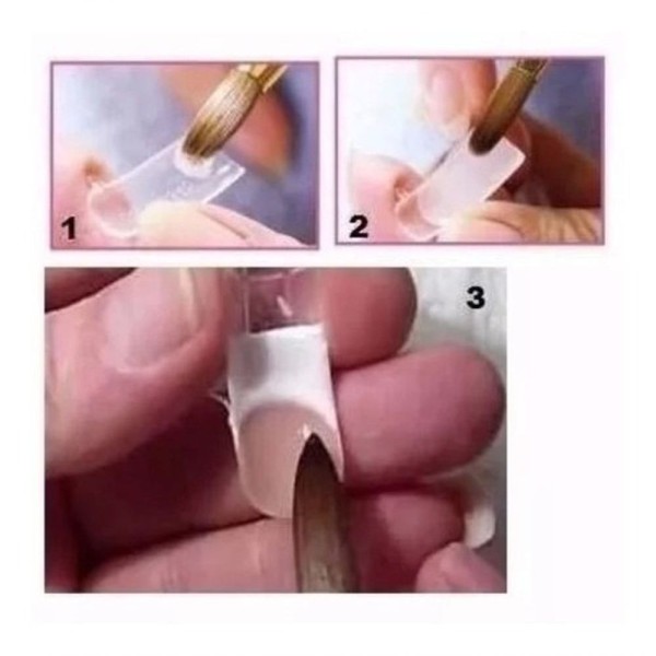 Encontraproduto.com.br - Kit 100 Molde Unhas Porcelana Gel Reutilizáveis Dual Form F
