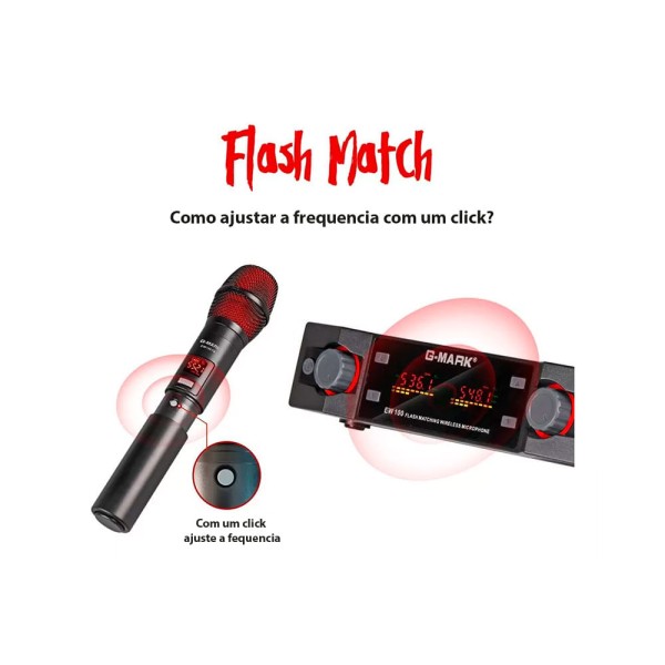 Encontraproduto.com.br - Microfone Duplo Sem Fio G-Mark EW100 Profissional - AC2858
